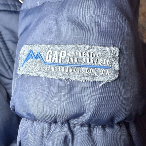 GAP Navy Down Puffer Coat 12-18 months - Picture 6 of 8